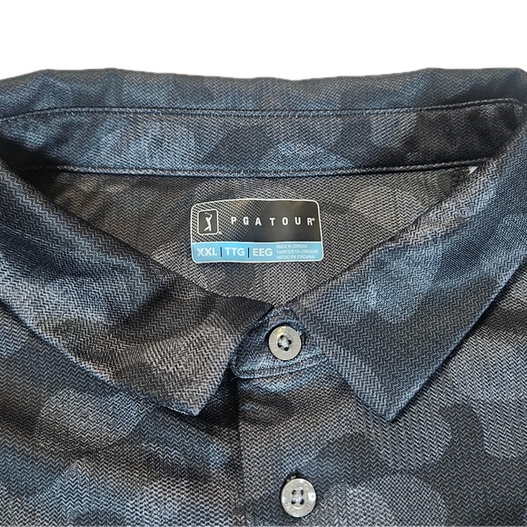 PGA Tour Polo Shirt Mens 2XL Camo Golf Performance‎ Moisture Wicking Polyester - Picture 4 of 6